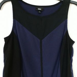 Geometric Two Tone/ Black & Blue Top